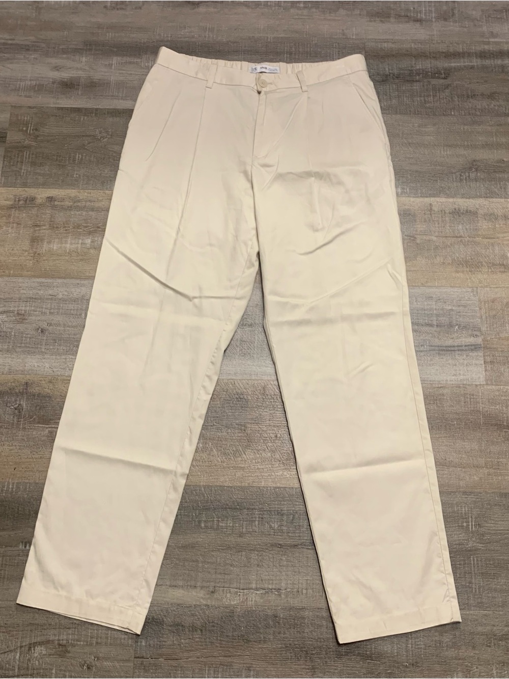 MNG Mango Pleated Chino Khaki Pants Men's 32 X 30